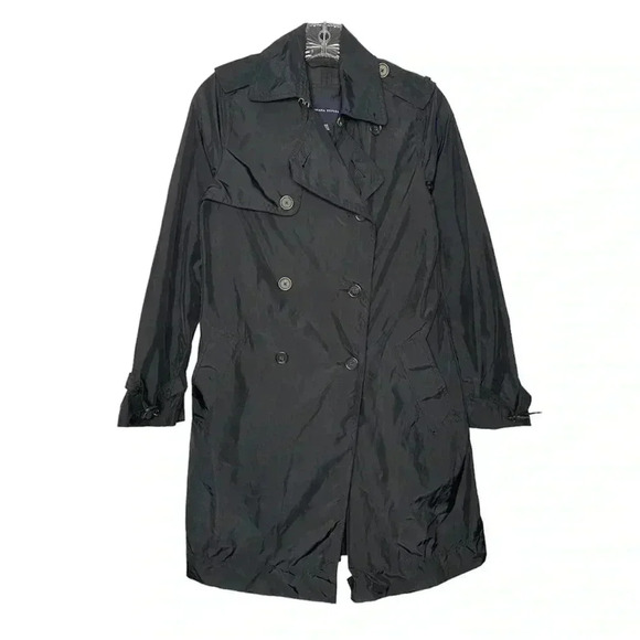 Banana Republic Women’s Black Double Breasted Trench Coat Jacket - Picture 1 of 9